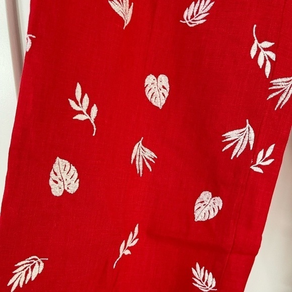 Ann Taylor Embroidered Wide Leg Crop Pant - 8 - Picture 7 of 8